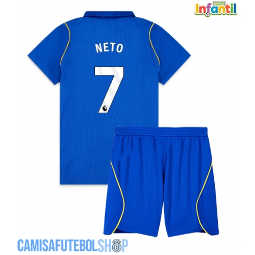 Camisa de time de futebol Chelsea Pedro Neto #7 Replicas 1º Equipamento Infantil 2026-27 Manga Curta (+ Calças curtas)